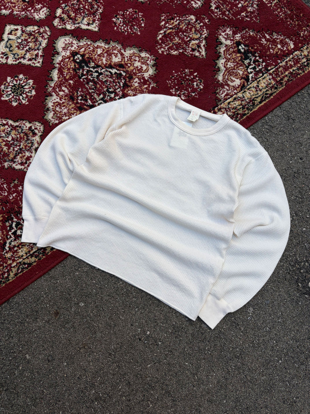 Vintage 90s Hanes Blank Long Sleeve Thermal T-Shirt Size XL