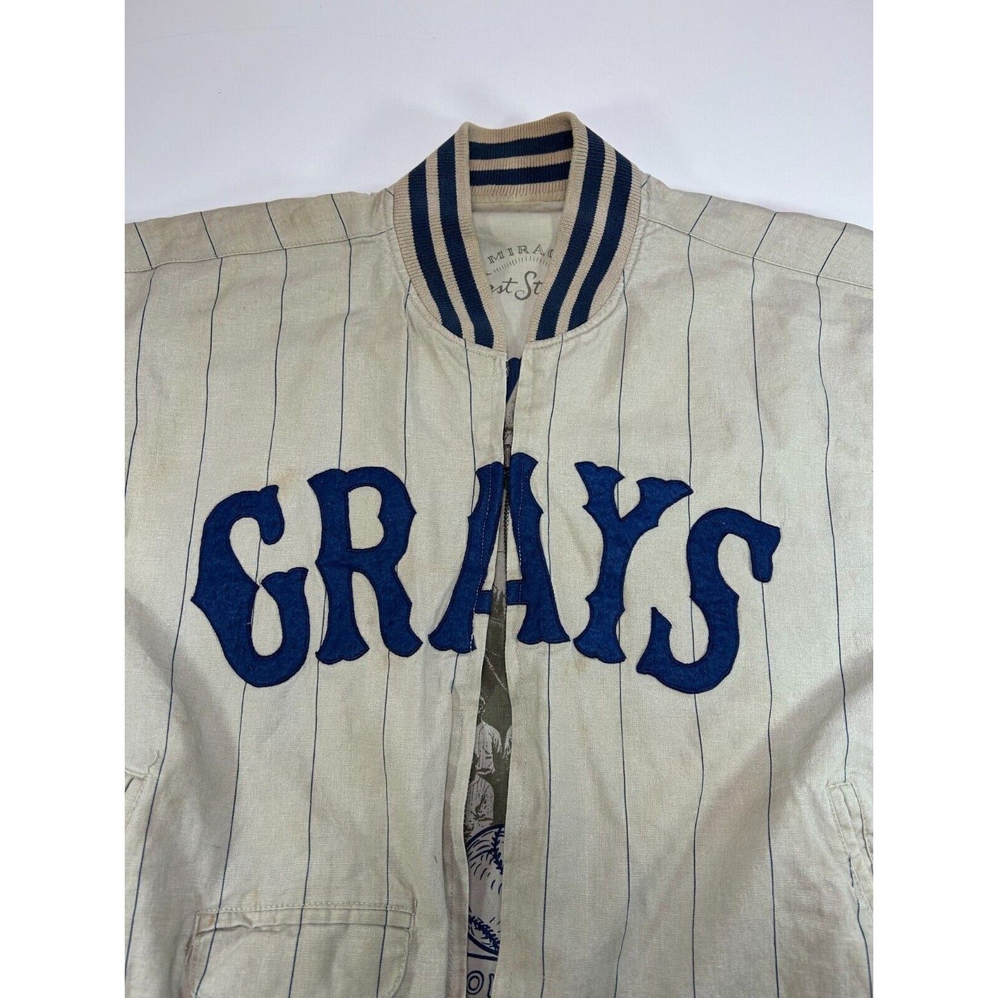 Vintage Homestead Grays NLBM Reversible Varsity Bomber Jacket Size Medium