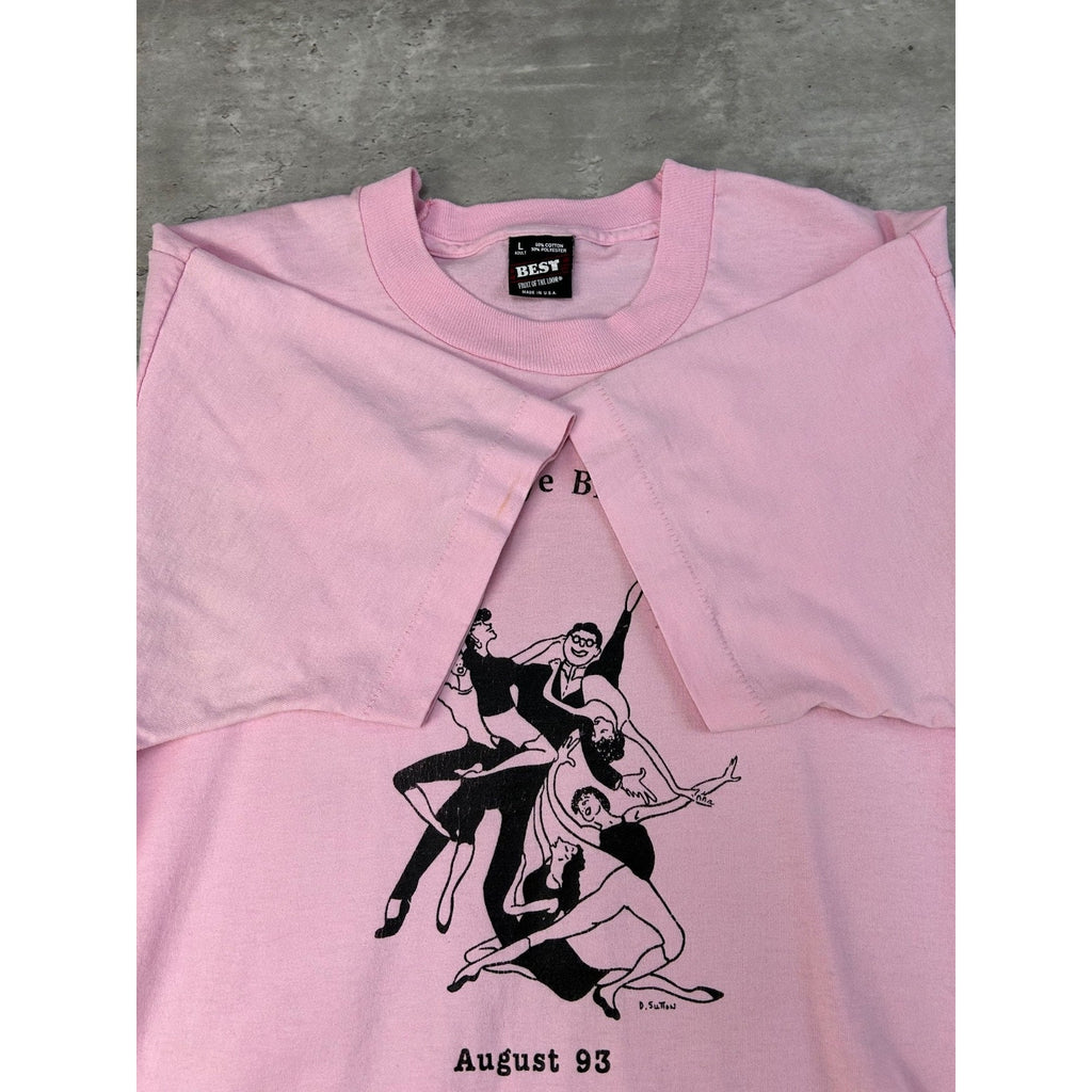 Vintage 1993 Bye Bye Birdie Cartoon Dancer Graphic Pink T-Shirt Size Large