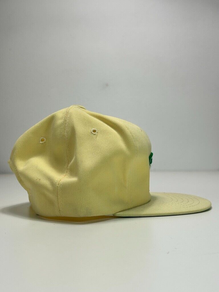 Vintage 80s Kelowna BC Embroidered Patch Destination Snapback Hat OSFA Yellow