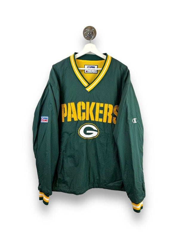Vintage 90s Green Bay Packers Champion Pro Line Pullover Jacket Size XL