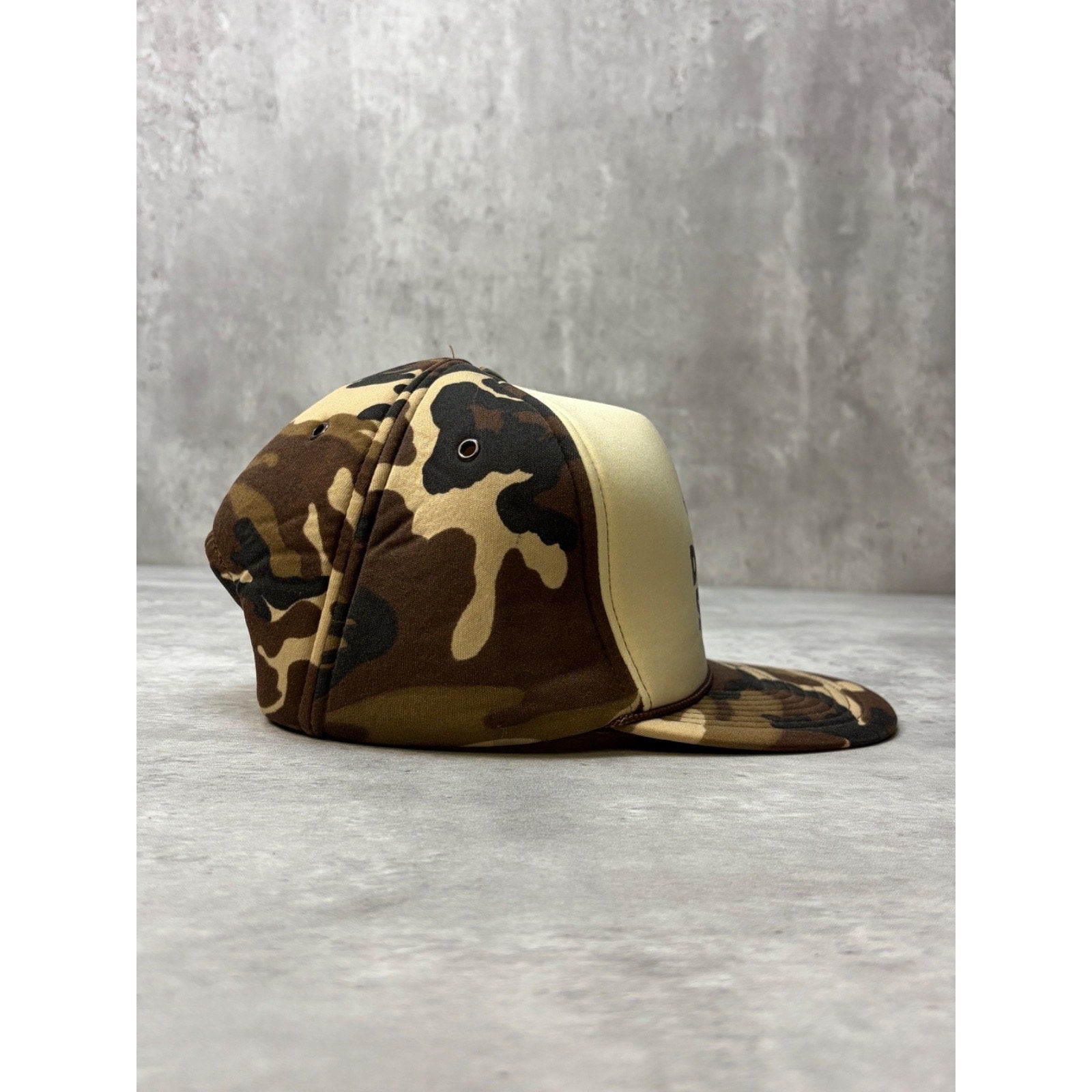 Vintage 80s Desert Storm American Legion Two Tone Camp Trucker Snapback Hat OSFA