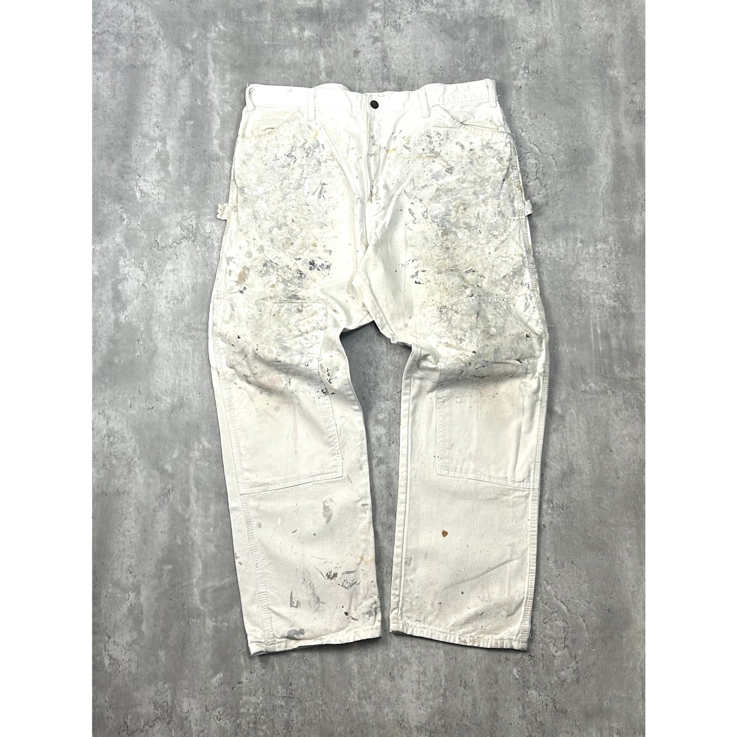 Dickies Canvas Workwear Double Knee Painters Pants Size 39 White