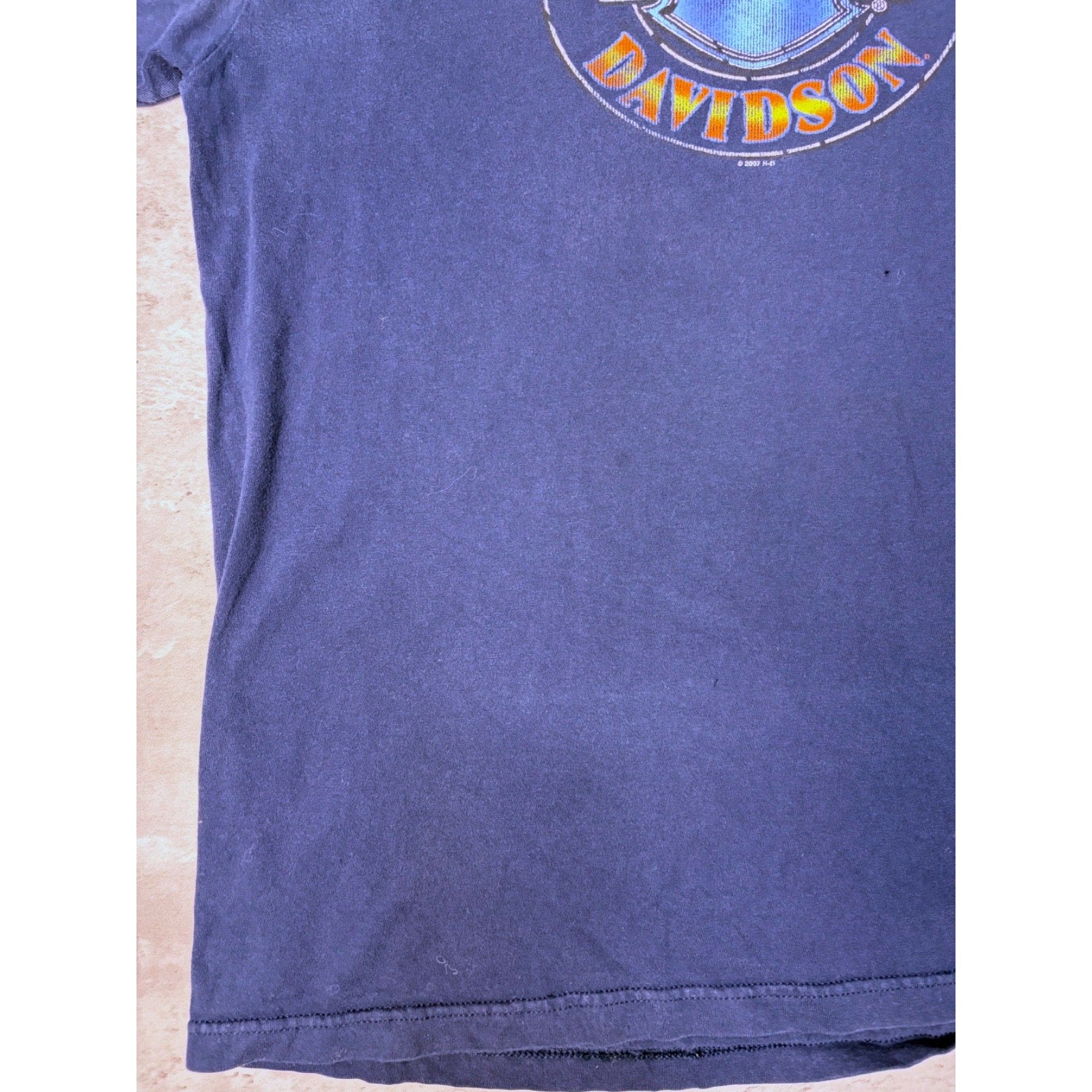 Vintage 2007 Harley Davidson Emblem Graphic Spellout T-Shirt Size XL