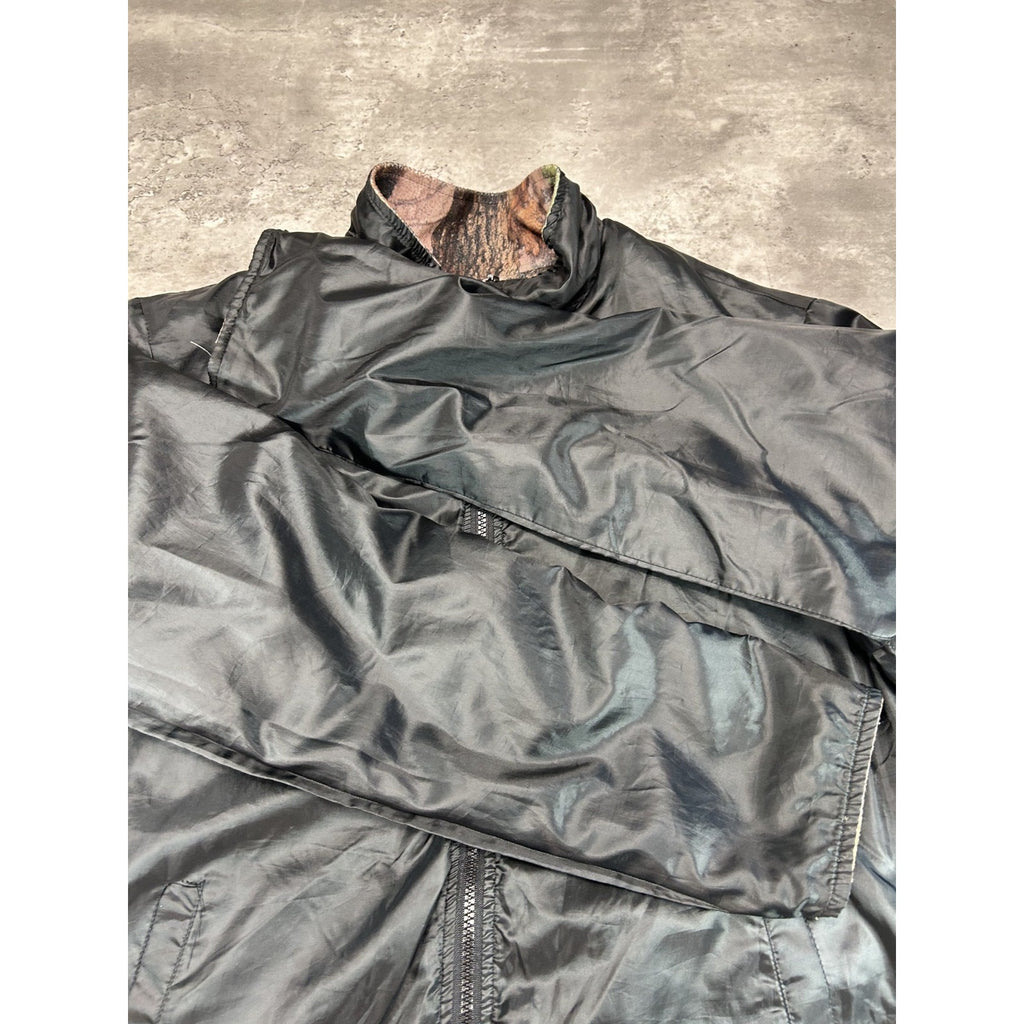 Vintage Aqua Stop Tree Camo Reversible Fleece Nylon Hunting Jacket Size Large