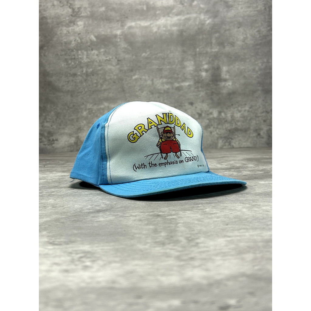 Vintage 80s/90s Grandad Graphic Slogan Two Tone Snapback Hat OSFA