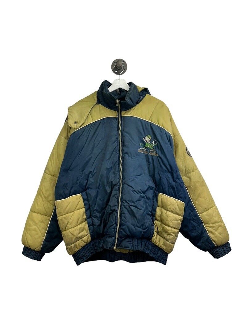 Vintage 90s Notre Dame Fighting Irish NCAA Pro Player Insulated Jacket Size XL