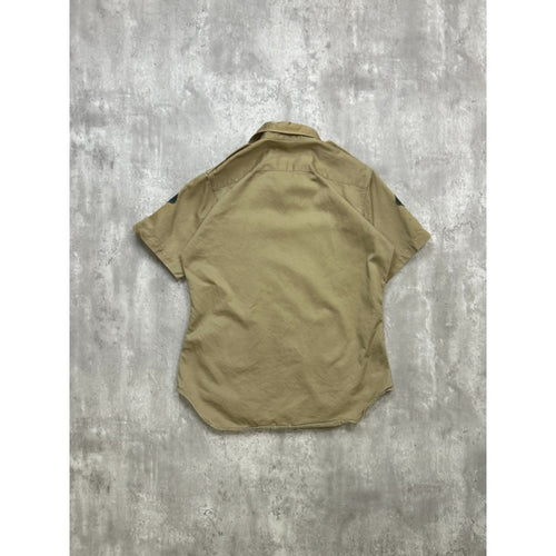 Vintage 1970s US Army Khaki Short Sleeve Button Up Shirt Size Large