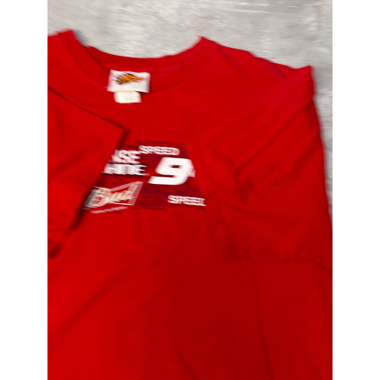 Vintage Kasey Kane #9 Nascar Bud Racing Graphic Spellout T-Shirt Size XL
