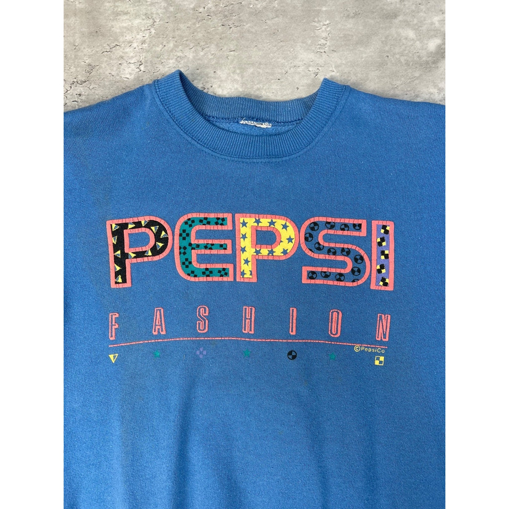 Vintage 90s Pepsi Fashion Soda Promo Spellout Graphic Sweatshirt Size Small