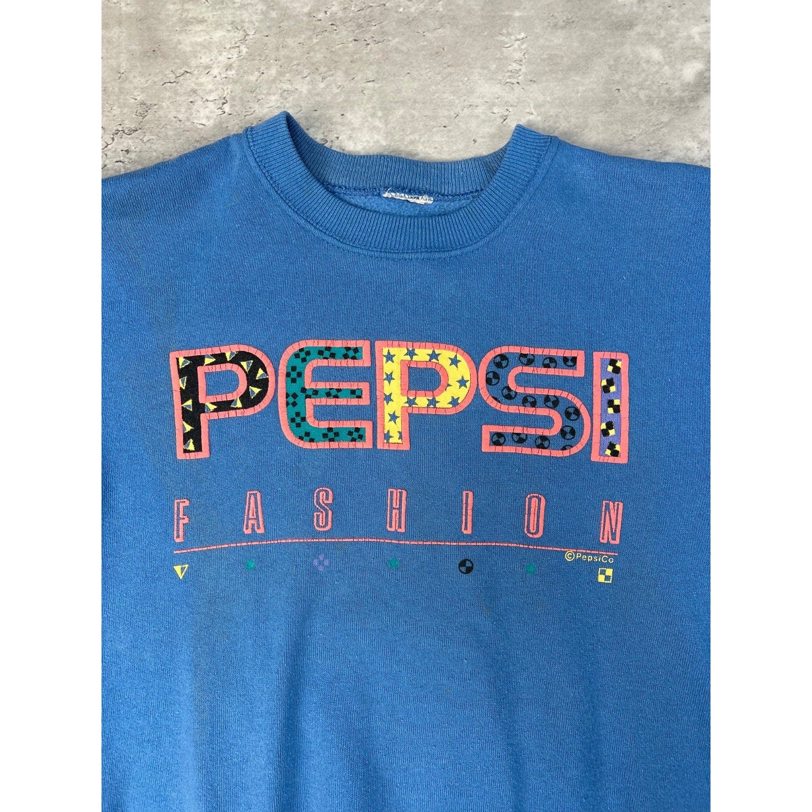 Vintage 90s Pepsi Fashion Soda Promo Spellout Graphic Sweatshirt Size Small