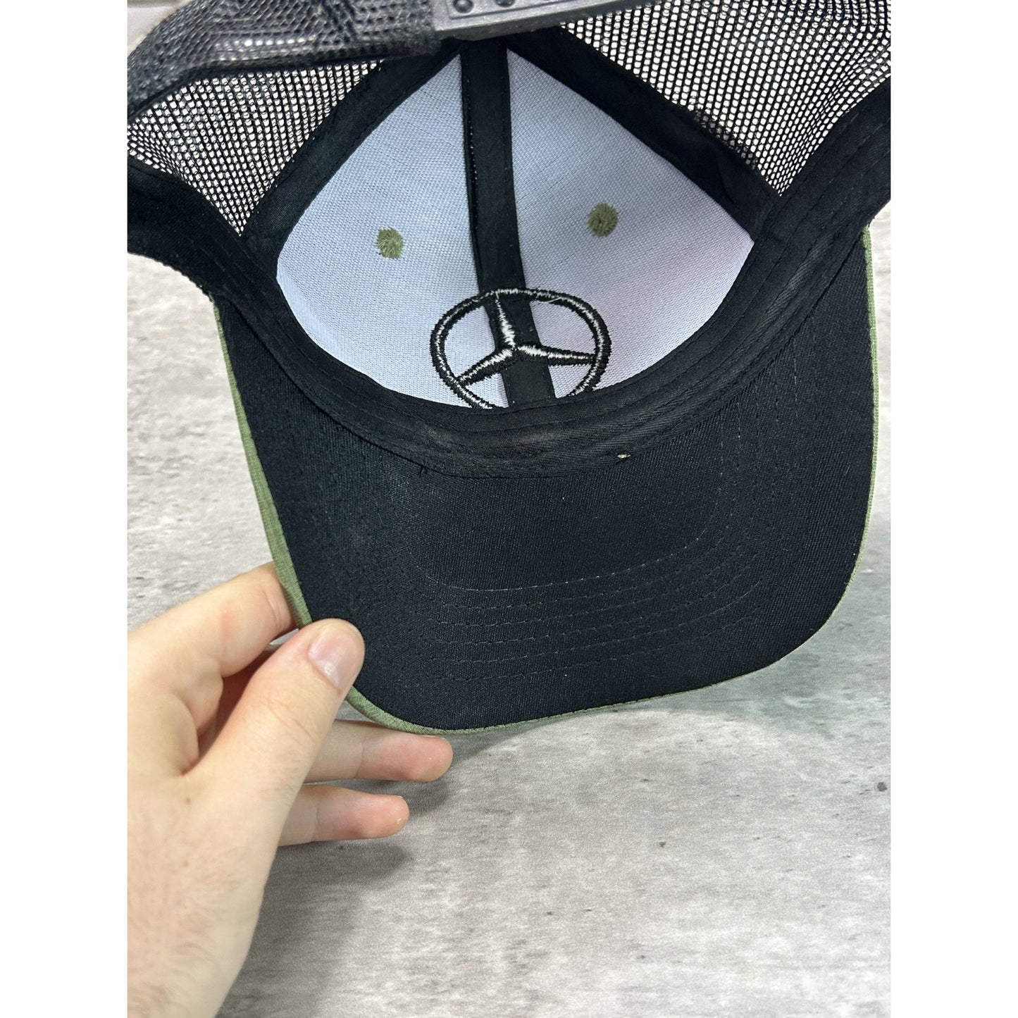 Vintage Mercedes Benz Embroidered Logo Two Tone Trucker Snapback Hat OSFA