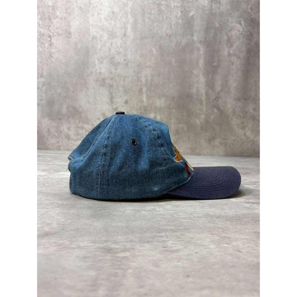 Vintage 1997 Looney Tunes Embroidered Character Denim Snapback Hat OSFA