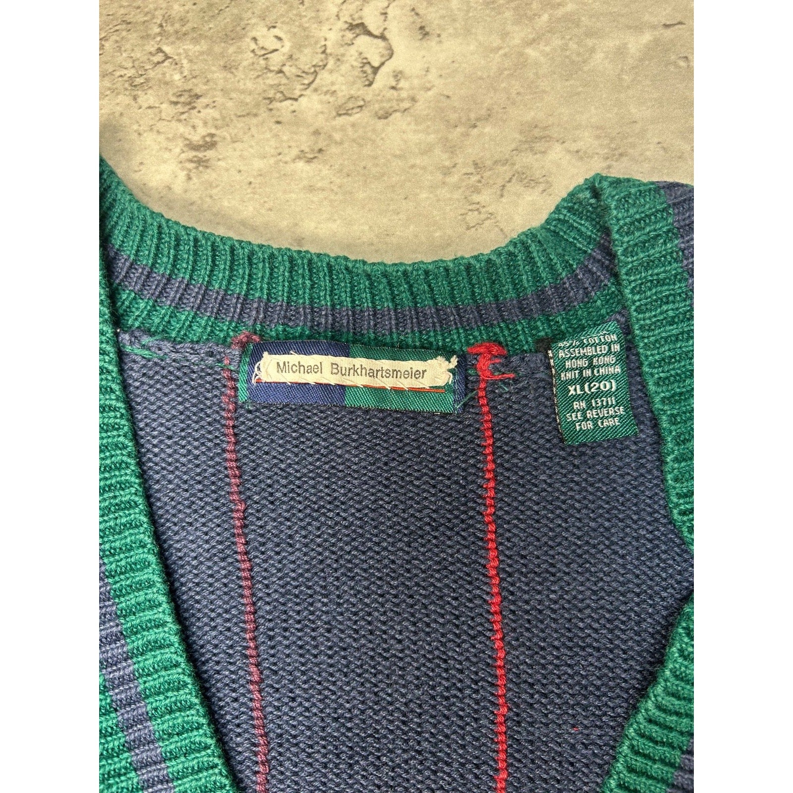 Vintage 80s/90s Striped Button Down Knit Cardigan Sweater Size YOUTH XL