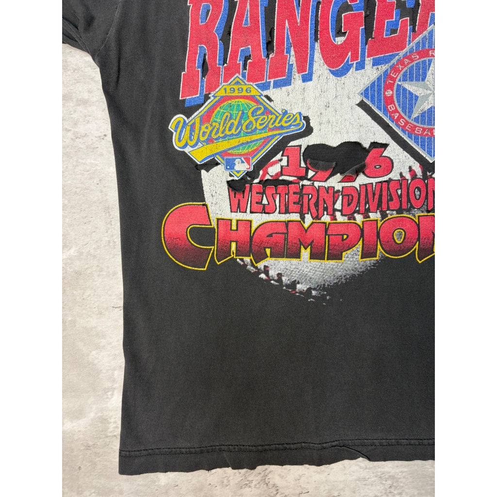 Vintage 1996 Texas Rangers MLB Western Division Champs T-Shirt Size Medium