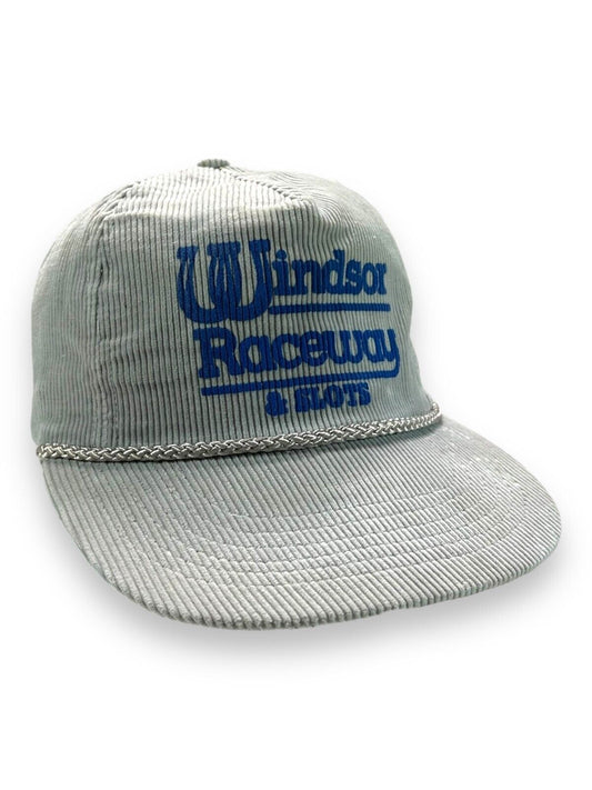 Vintage Windsor Raceway Graphic Spellout Corduroy Snapback Hat OSFA