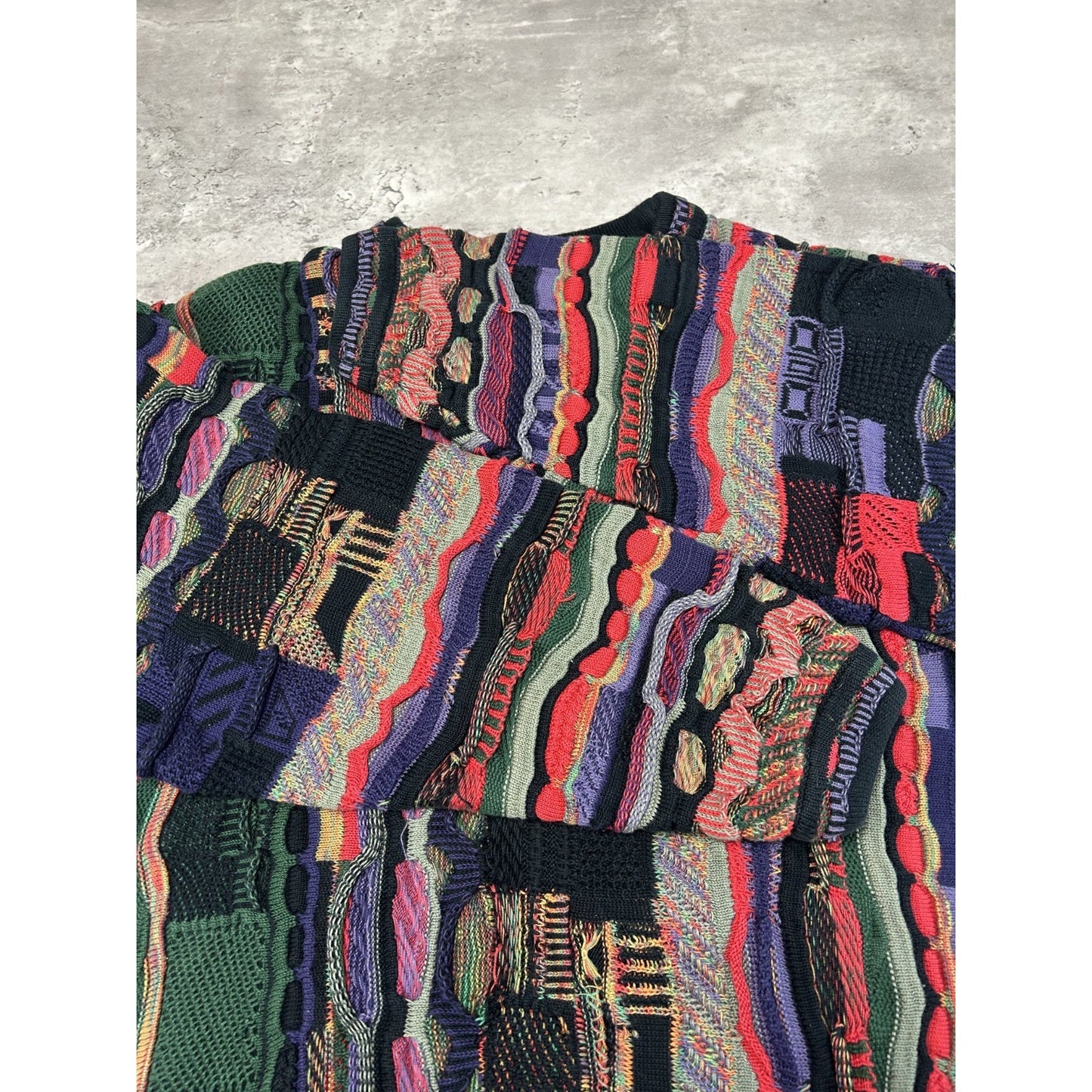 Vintage 90s Tundra Abstract 3D Print Pullover Knit Sweater Size XL