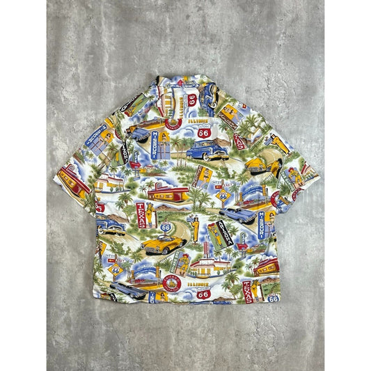Vintage 90s Pacific Legend Destination All Over Print Button Up Shirt Size XXL