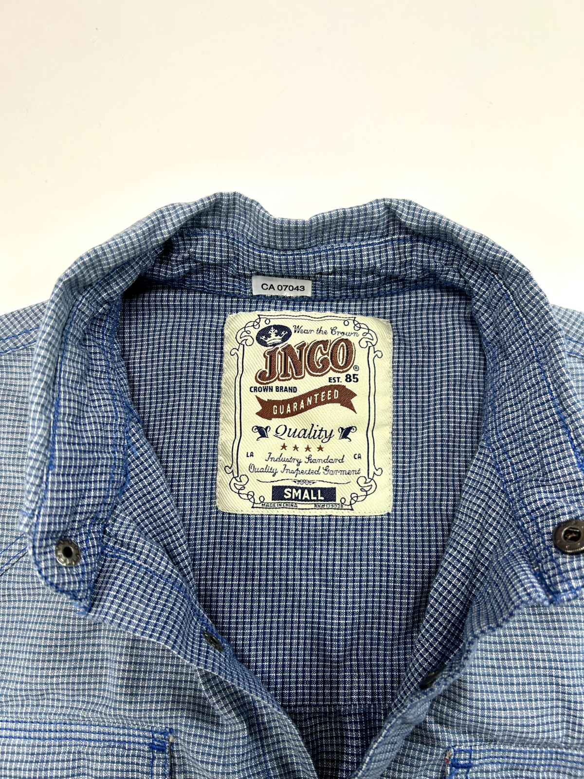 Vintage Y2K JNCO Double Pocket Long Sleeve Button Up Shirt Size Small Blue