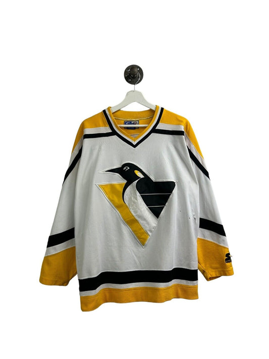 Vintage 90s Pittsburgh Penguins NHL Starter Stitched Hockey Jersey Size XL