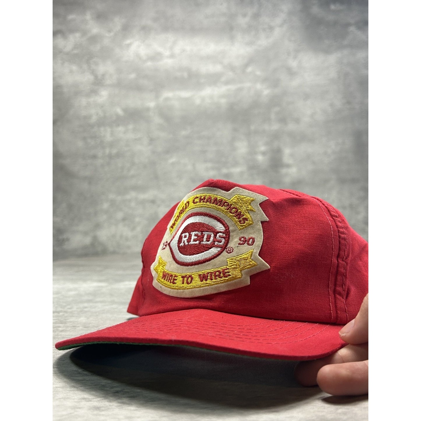 VTG 1990 Cincinnati Reds MLB World Series Champs Embroidered Snapback Hat OSFA