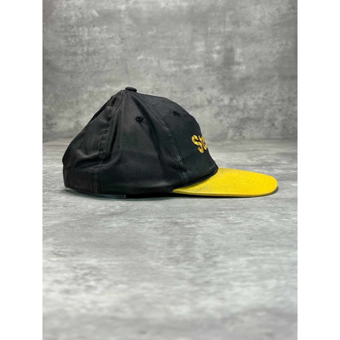 Vintage 90s Pittsburgh Steelers NFL Embroidered Spellout Snapback Hat OSFA
