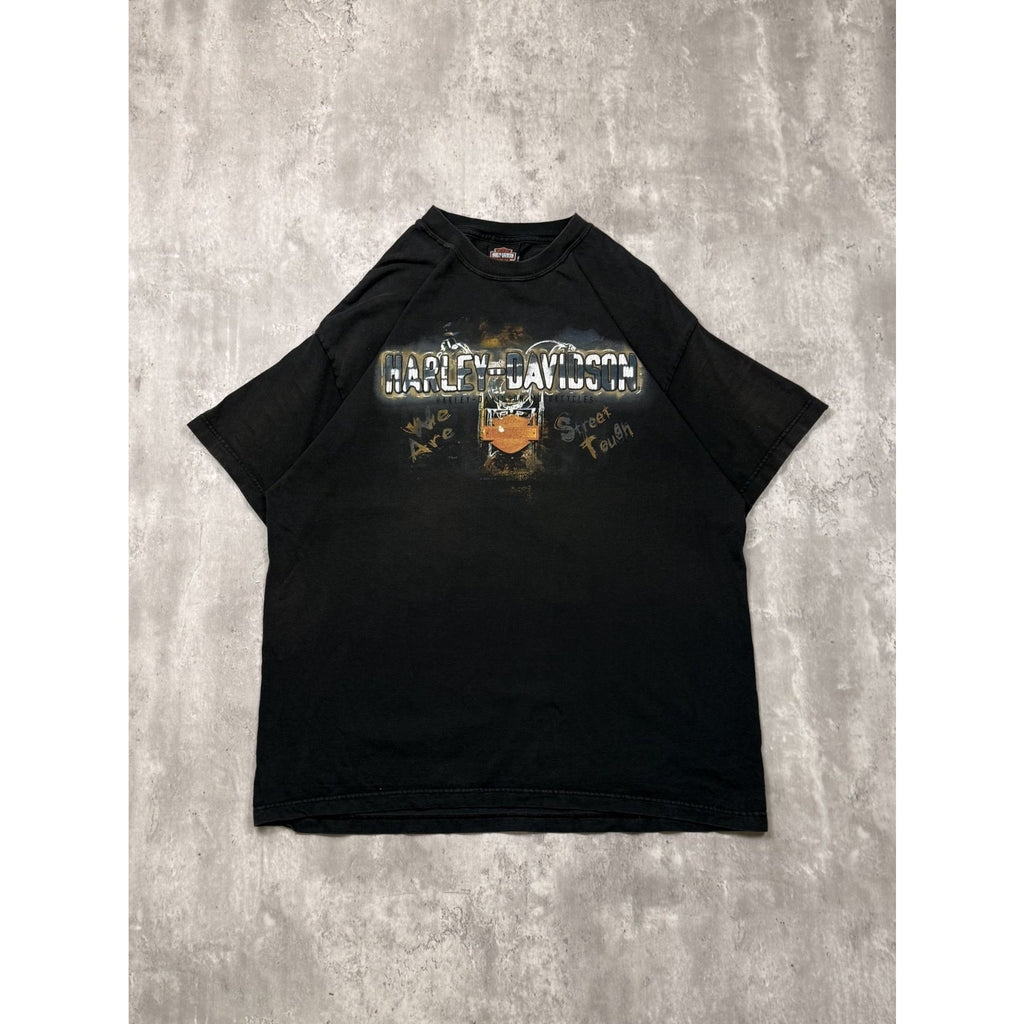 Vintage 2004 Harley Davidson We Are Street Tough Spellout Graphic T-Shirt Sz XL