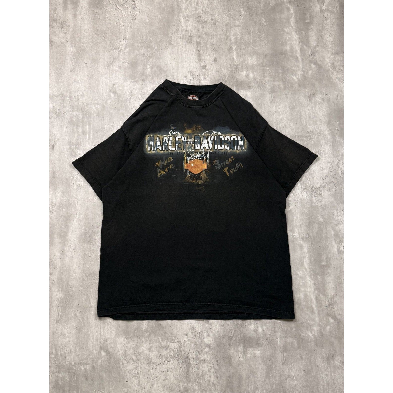Vintage 2004 Harley Davidson We Are Street Tough Spellout Graphic T-Shirt Sz XL