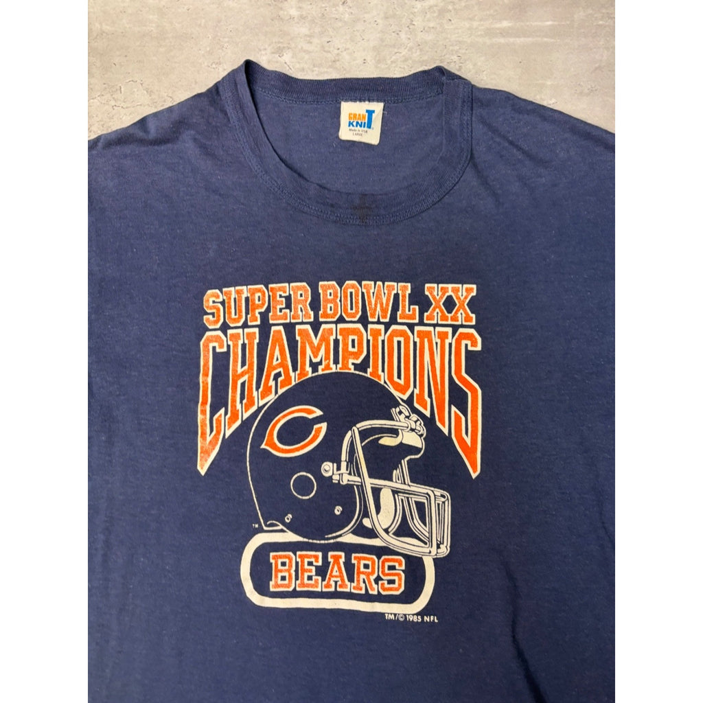 Vintage 1985 Chicago Bears NFL Super Bowl XX Champs Helmet T-Shirt Size Large