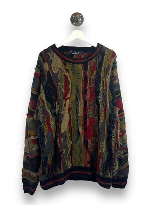 Vintage Protege COOGI Style 3D Knit Abstract Pattern Pullover Sweater Sz XL