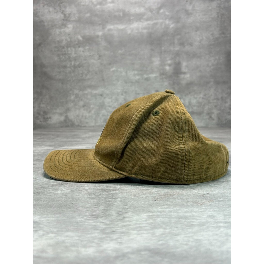 Vintage Adidas Embroidered Logo Spellout Earth Tones Fitted Snapback Hat 7 1/4
