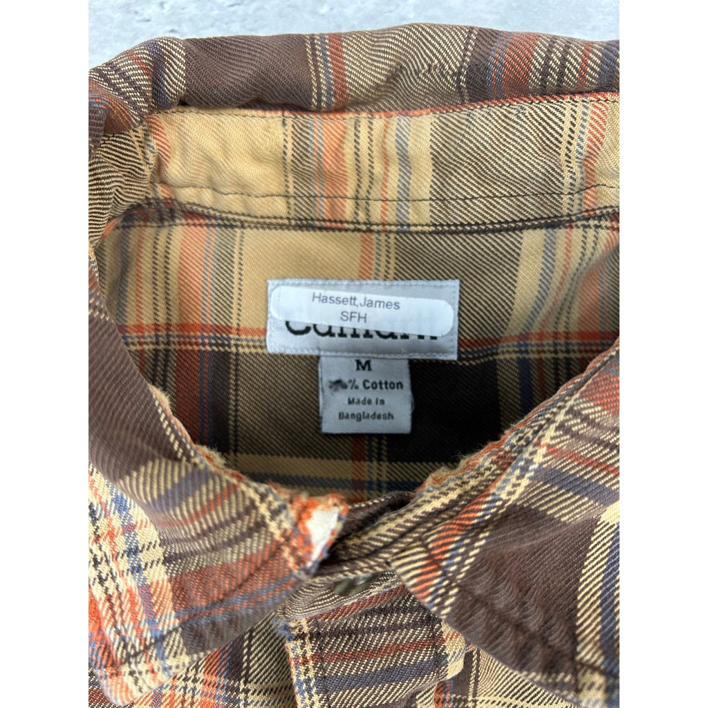 Vintage Carhartt Plaid Double Pocket Workwear Long Sleeve Button Up Shirt Medium