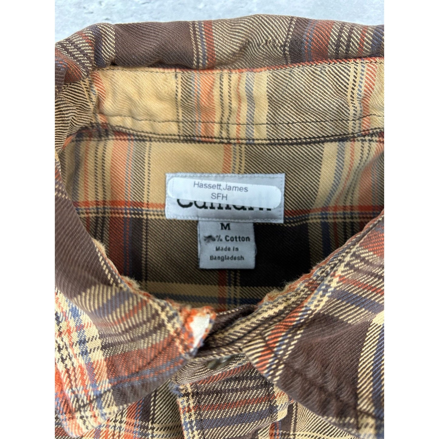 Vintage Carhartt Plaid Double Pocket Workwear Long Sleeve Button Up Shirt Medium