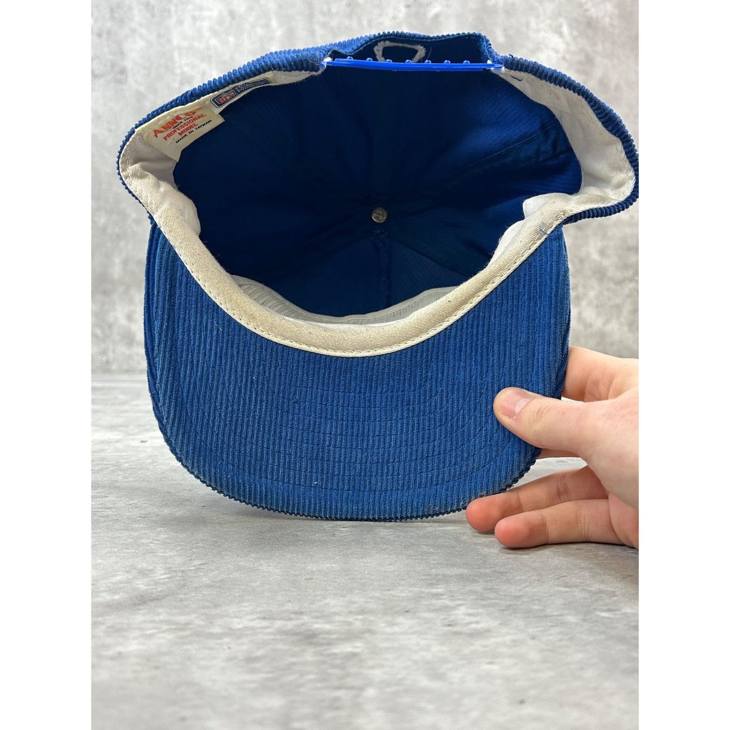 VTG 90s Indianapolis Colts NFL Embroidered Spellout Corduroy Snapback Hat OSFA