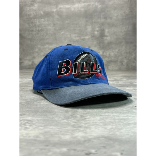 Vintage 90s Buffalo Bills NFL Embroidered Spellout Football Snapback Hat OSFA