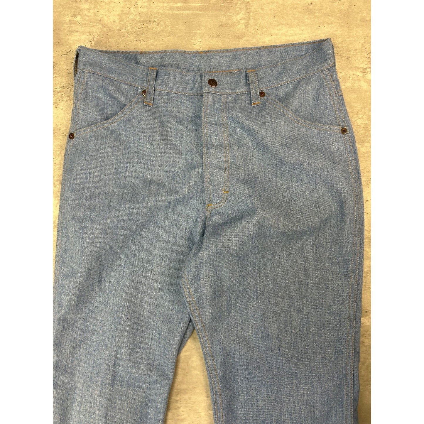 Vintage 70s/80s Toughskins Medium Wash Denim Flared Pants Size 31