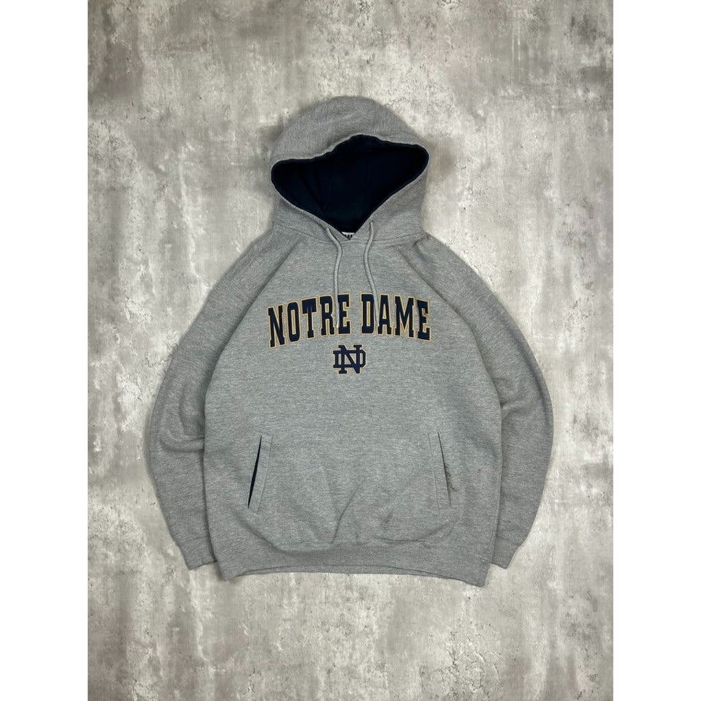 Vintage Notre Dame Fighting Irish NCAA Embroidered Hooded Sweatshirt Size XL