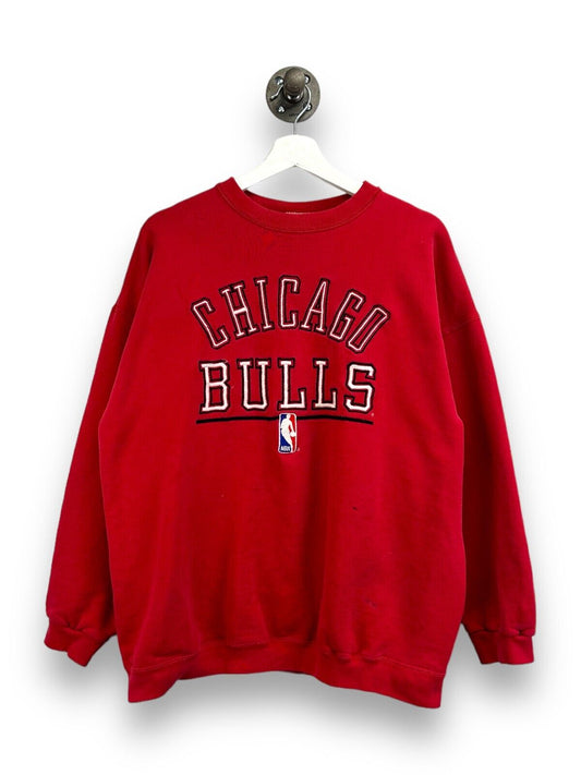 Vintage 90s Chicago Bulls NBA Embroidered Spellout Logo Athletic Sweatshirt XL