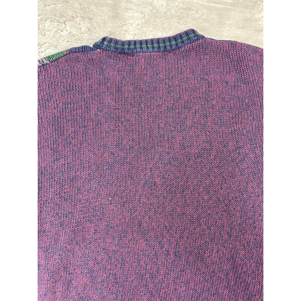 Vintage 90s Bugle Boys Argyle Print Pullover Knit Sweater Size XL