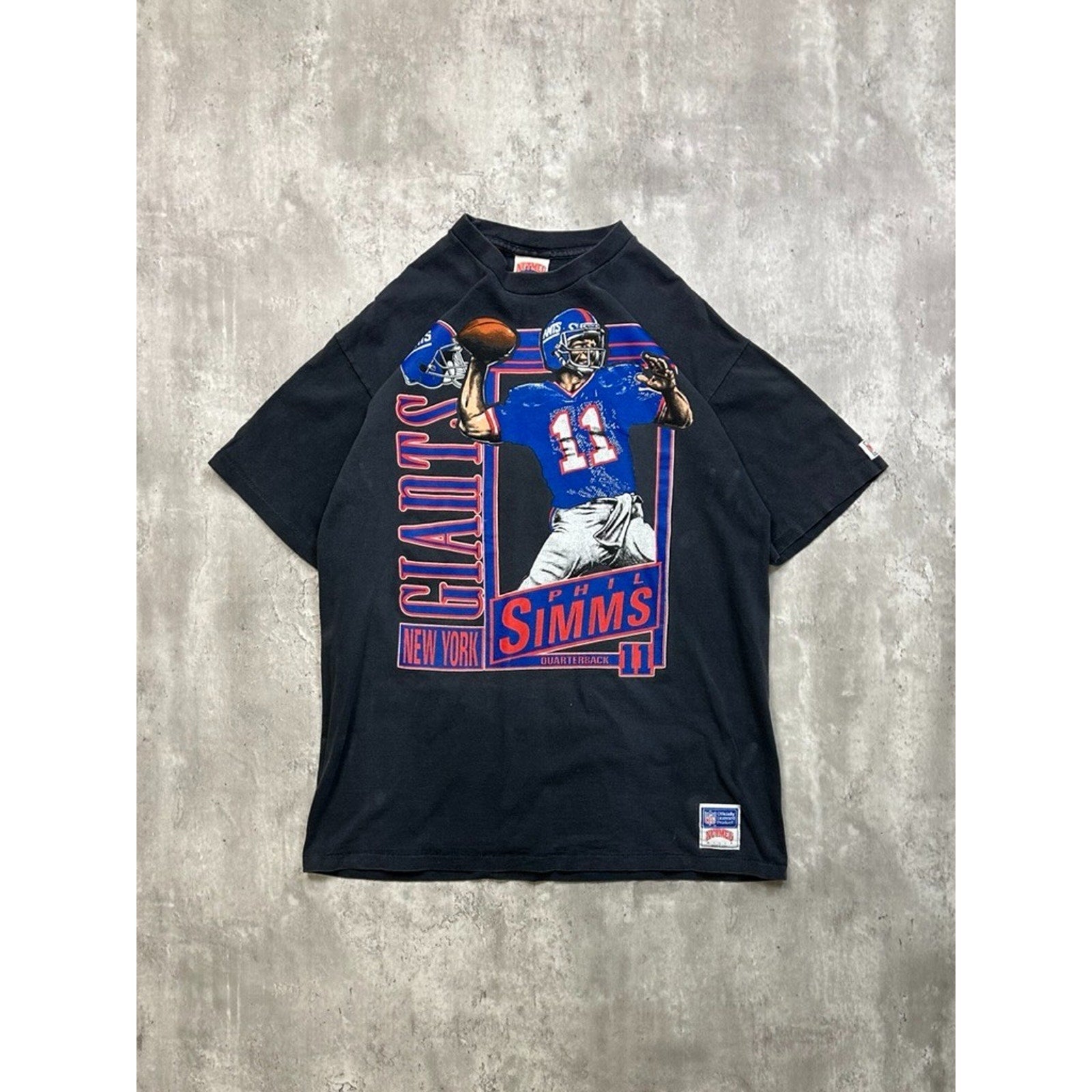 Vintage 90s Phil Simms #11 New York Giants NFL Player Graphic T-Shirt Size XL