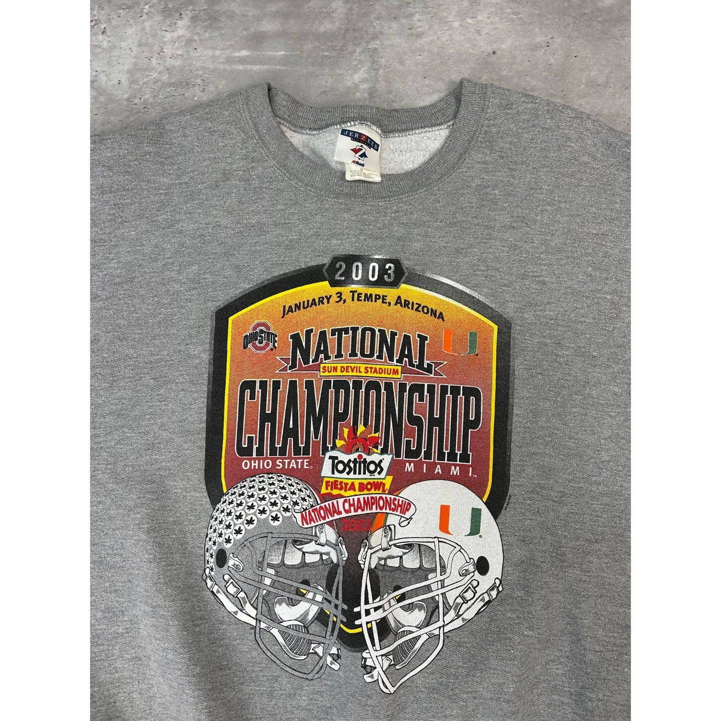Vintage 2003 Ohio State Vs Miami NCAA National Champs Football Sweatshirt Sz 2XL