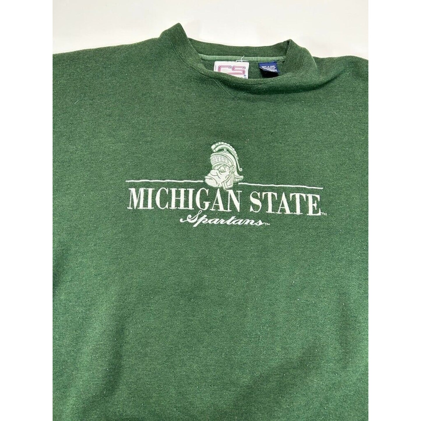 Vintage Michigan State Spartans NCAA Embroidered Spellout Sweatshirt Size Large