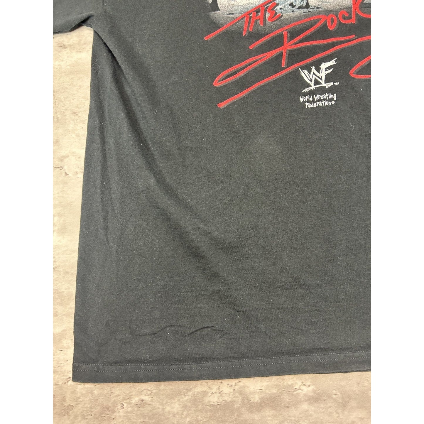 Vintage 1999 WWF The Rock Layin' The Smack Down Wrestling T-Shirt Size XL