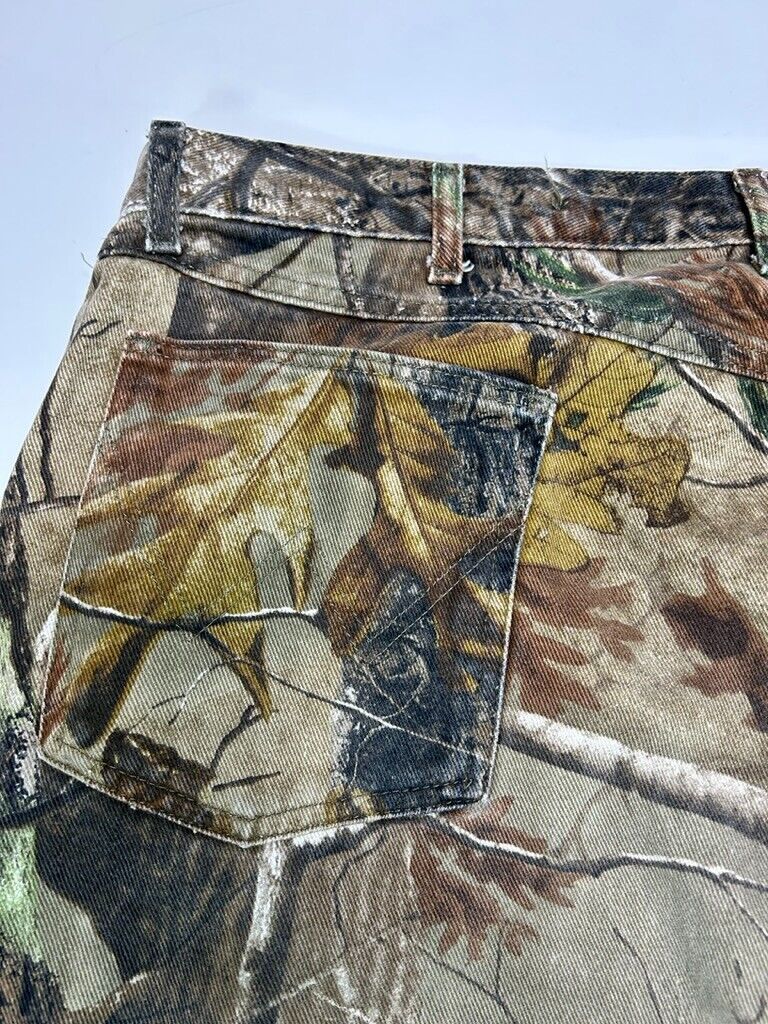 Vintage Wrangler Pro Gear Real Tree AP Camo Canvas Double Knee Hunting Pants 39W