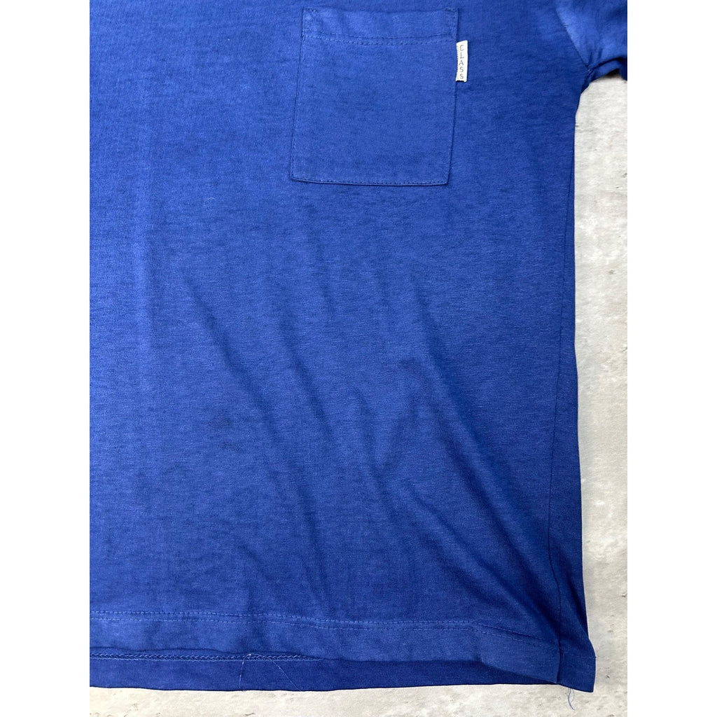 Vintage 80s/90s Class Navy Blue Blank Pocket T-Shirt Size Medium