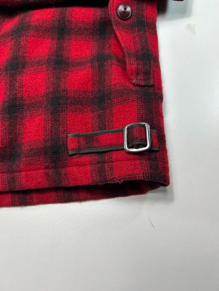 Vintage 80s Woolrich Buffalo Plaid Full Zip Mackinaw Hunting Jacket Size Large