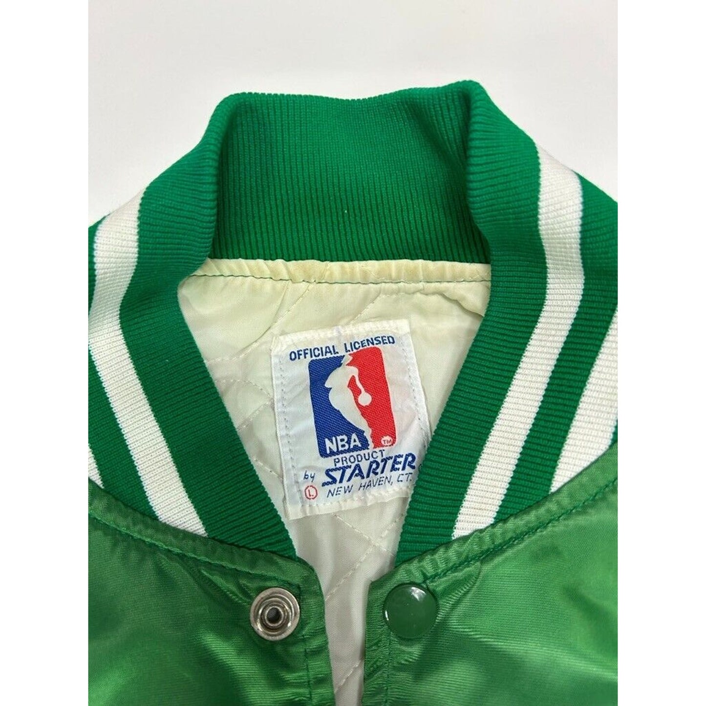 Vintage 80s Boston Celtics NBA Embroidered Starter Varsity Jacket Size Large