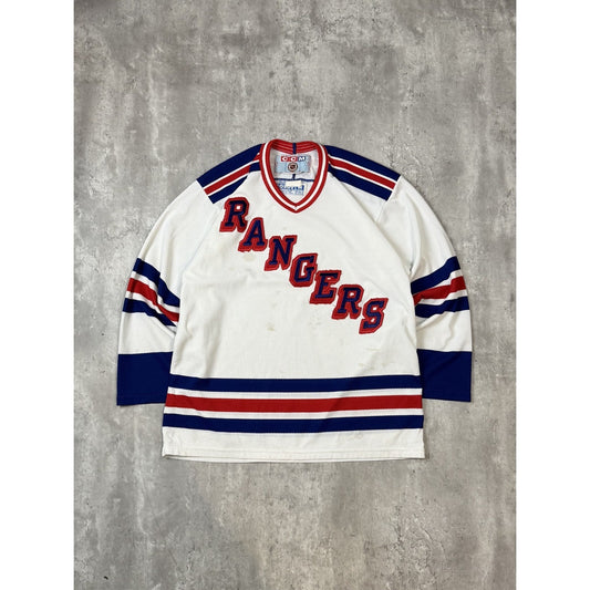 Vintage 90s New York Rangers NHL CCM Maska Hockey Jersey Size Medium