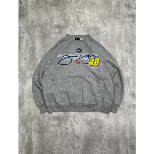 Vintage Jimmie Johnson #48 Nascar Racing Spellout Graphic Sweatshirt Size XL