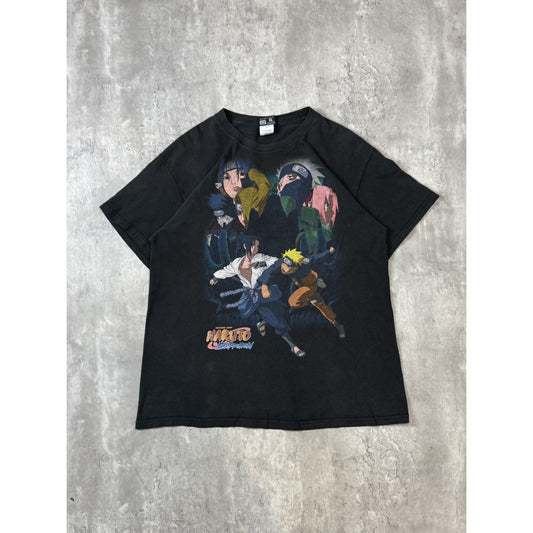 Vintage 2000s Naruto Shippuden Heroes Vs Villains Anime Promo T-Shirt Sz Medium